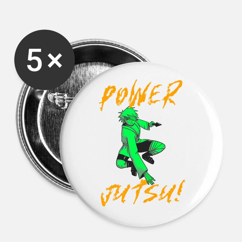 Anime Anime Anime - Buttons large 2.2''/56 mm (5-pack) - white