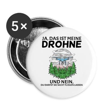 Drone Drohne Drohnen - Buttons groß 56 mm (5er Pack) - Weiß - Vorne