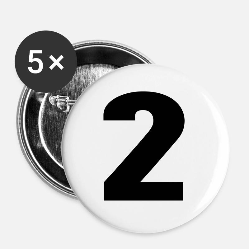 Number 2 - Number 2 - Buttons large 2.2''/56 mm (5-pack) - white