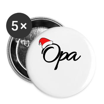 Weihnachten Opa - Buttons groß 56 mm (5er Pack) - Weiß - Vorne