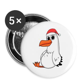 Seagull Christmas - Buttons large 2.2''/56 mm (5-pack) - white - Front