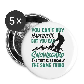 Snowboard Snowboard vous ne pouvez pas - Lot de 5 grands badges (56 mm) - blanc - Devant