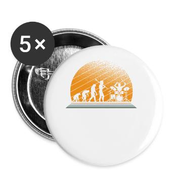 Batteur Drums Evolution Full Moon Stage - Lot de 5 grands badges (56 mm) - blanc - Devant