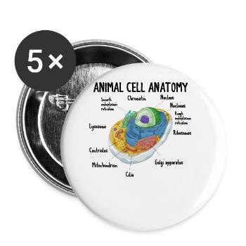 Anatomy Of Animal Cell Biology Biologist Science - Buttons large 2.2''/56 mm (5-pack) - white - Front