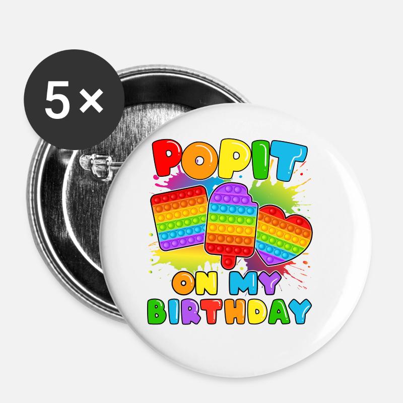 Pop it On My Birthday Fidget Sensory Pop - Buttons large 2.2''/56 mm (5-pack) - white