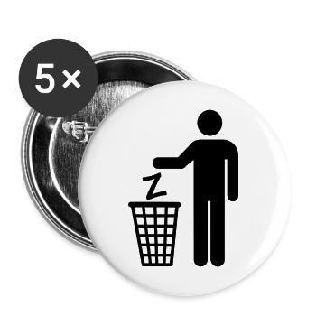 Ukraine Z Poutine Poubelle Russie Kiev Pas de guerre - Lot de 5 grands badges (56 mm) - blanc - Devant
