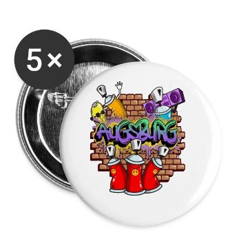 Augsburg Allemagne Ville Graffiti Sprayer Skater - Lot de 5 grands badges (56 mm) - blanc - Devant