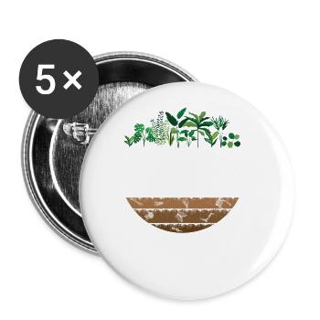 Leg Dich Nicht Mit Einem Gärtner An, Niemand - Buttons groß 56 mm (5er Pack) - Weiß - Vorne
