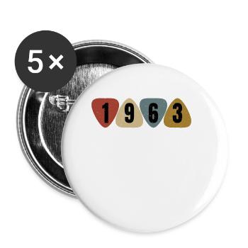 Born 1963 guitarist guitar pick - Buttons large 2.2''/56 mm (5-pack) - white - Front