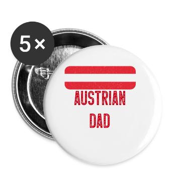 I Have Two Titles Austrian and Dad Austria - Buttons groß 56 mm (5er Pack) - Weiß - Vorne