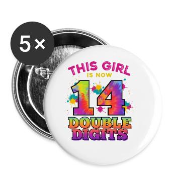 This girl is now 14 double digits 14. - Buttons large 2.2''/56 mm (5-pack) - white - Front