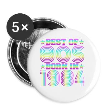 Le meilleur des années 80 Né en 1984 Vintage - Lot de 5 grands badges (56 mm) - blanc - Devant
