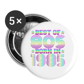 Le meilleur des années 80 Né en 1985 Vintage - Lot de 5 grands badges (56 mm) - blanc - Devant