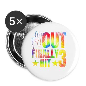 Out Enfin Hit 3 Year Old Celebrant 3. - Lot de 5 grands badges (56 mm) - blanc - Devant