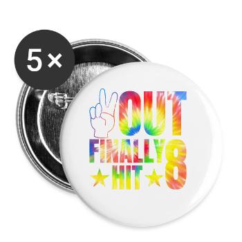 8. Geburtstagsfeier Des 8-jährigen Zelebranten - Buttons groß 56 mm (5er Pack) - Weiß - Vorne