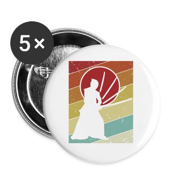 Kata Kenjusu Katana Samurai Kendo - Buttons large 2.2''/56 mm (5-pack) - white - Front