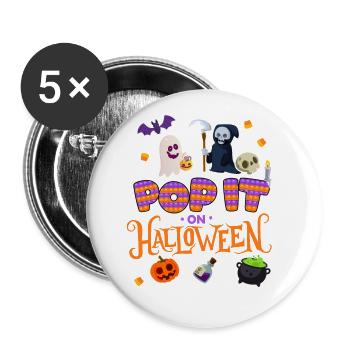 Pop Halloween | Halloween Costume | Halloween - Buttons large 2.2''/56 mm (5-pack) - white - Front