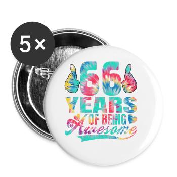 66th birthday or anniversary 66 years of being - Buttons large 2.2''/56 mm (5-pack) - white - Front