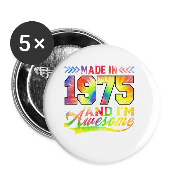 Fabriqué en 1975 et je suis un spectre de couleurs génial - Lot de 5 grands badges (56 mm) - blanc - Devant