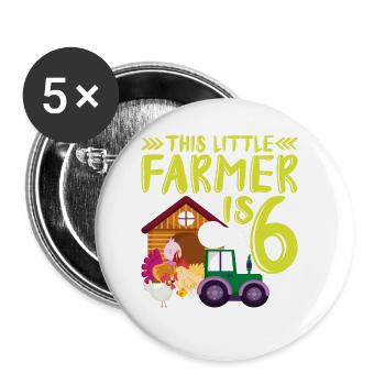 This small farmer is 6 farm more thematic - Buttons large 2.2''/56 mm (5-pack) - white - Front