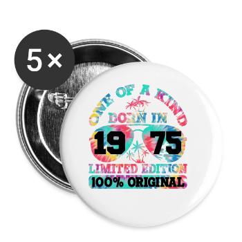 Einzigartig Born In 1975 Limitierte Auflage - Buttons groß 56 mm (5er Pack) - Weiß - Vorne