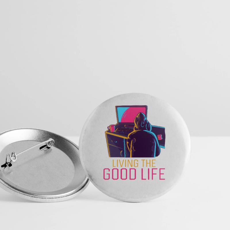 Living The Good Life Full Stack Coder Software Buttons large 2.2''/56 mm (5-pack)