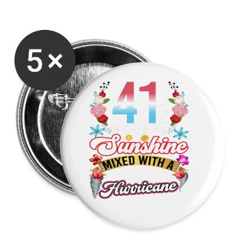 41 years of sunshine mixed with a small - Buttons large 2.2''/56 mm (5-pack) - white - Front