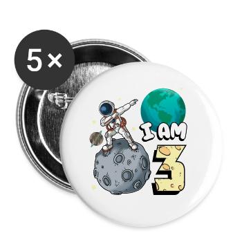 I am 3 room astronaut child Moon Walker 3. - Buttons large 2.2''/56 mm (5-pack) - white - Front