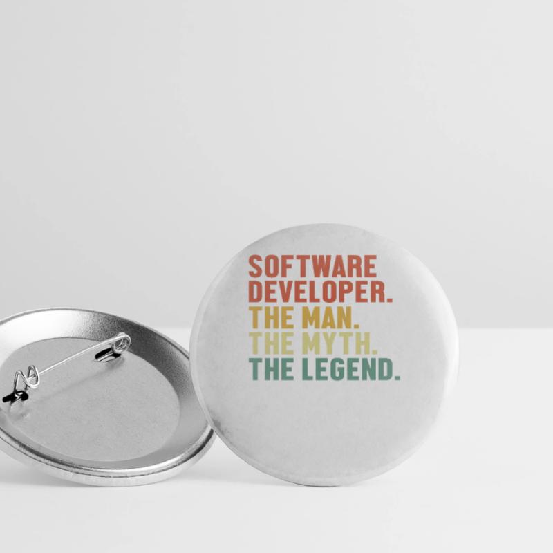 Software Developer Man Myth Legend Coder Software Buttons large 2.2''/56 mm (5-pack)