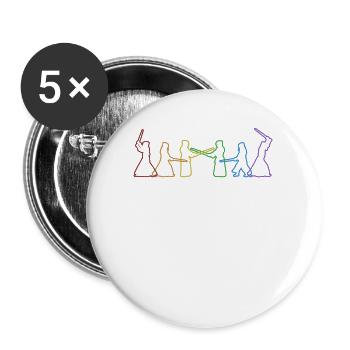 Kendo LGBT Rainbow Kenjusu Kata Shinai Samurai - Buttons large 2.2''/56 mm (5-pack) - white - Front