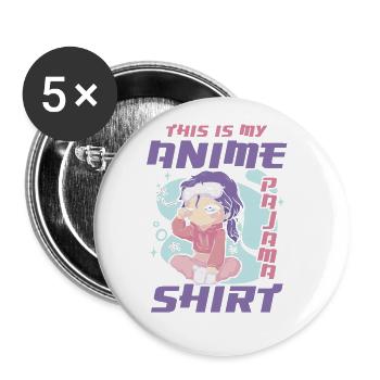 This Is My Anime Pajama Clothing | - Buttons large 2.2''/56 mm (5-pack) - white - Front