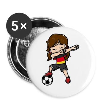 Dabbing Girls Football Player Drapeau allemand - Lot de 5 grands badges (56 mm) - blanc - Devant