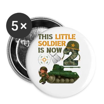 This Little Soldier Is Now 2 Army Tank 2nd - Buttons large 2.2''/56 mm (5-pack) - white - Front