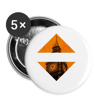 Londres Angleterre Uk City Skyline Accueil Amour - Lot de 5 grands badges (56 mm) - blanc - Devant