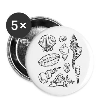 Muscheln - Buttons groß 56 mm (5er Pack) - Weiß - Vorne