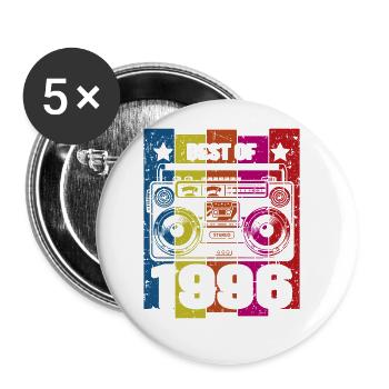 Best Of 1996 Stereo Radio Kassettenspieler - Buttons groß 56 mm (5er Pack) - Weiß - Vorne