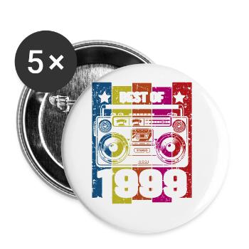 Best Of 1999 Stereo Radio Kassettenspieler - Buttons groß 56 mm (5er Pack) - Weiß - Vorne