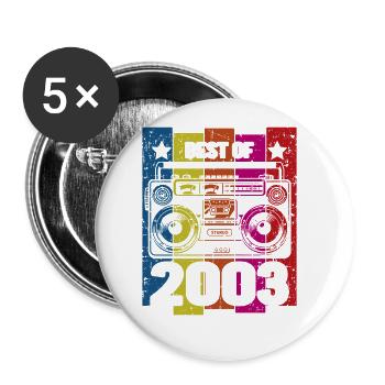 Best Of 2003 Stereo Radio Kassettenspieler - Buttons groß 56 mm (5er Pack) - Weiß - Vorne