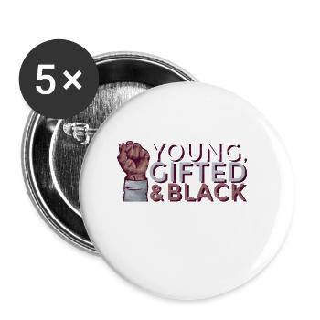 Young Gifted Black History Juneteenth Melanin - Buttons large 2.2''/56 mm (5-pack) - white - Front