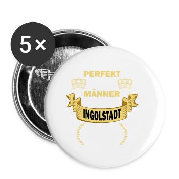 Ingolstadt Deutschland Stadt Heimat Männer Perfekt - Buttons groß 56 mm (5er Pack) - Weiß - Vorne