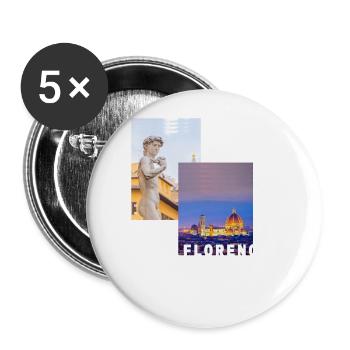 Florenz Italien Stadt Skyline Urlaub Liebe - Buttons groß 56 mm (5er Pack) - Weiß - Vorne