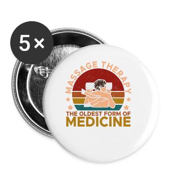 Physical Therapist Speech and Massage Therapy Chir - Buttons groß 56 mm (5er Pack) - Weiß - Vorne