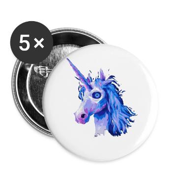 Horreur Licorne Halloween - Lot de 5 grands badges (56 mm) - blanc - Devant