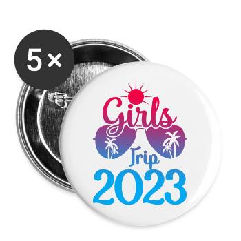 Girls Trip 2023 - Buttons groß 56 mm (5er Pack) - Weiß - Vorne
