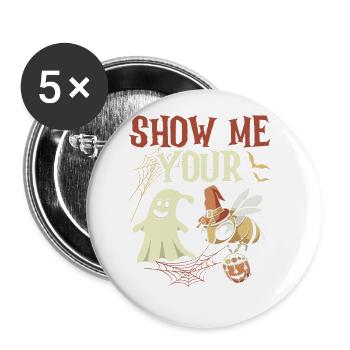 Show Me Your Ghost Bee Halloween Costume - Buttons large 2.2''/56 mm (5-pack) - white - Front