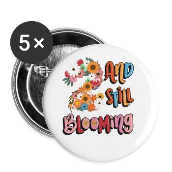 2 Et encore des filles fleuries 2. - Lot de 5 grands badges (56 mm) - blanc - Devant