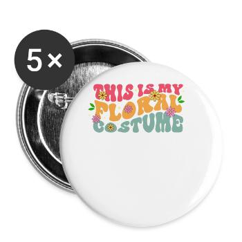 This Is My Flower Costume Colorful Leisure With - Buttons large 2.2''/56 mm (5-pack) - white - Front