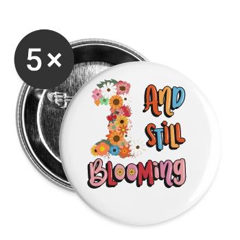 1 And Still Flowering Girls Floral 1. - Buttons large 2.2''/56 mm (5-pack) - white - Front