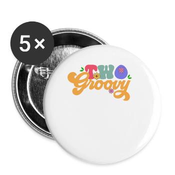 Two Groovy Gardeners Bloom On - Leisure With - Buttons large 2.2''/56 mm (5-pack) - white - Front