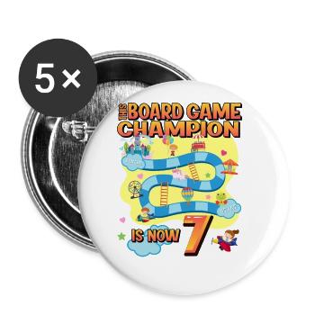 Dieses Brettspiel Champion Ist Jetzt 7 | - Buttons groß 56 mm (5er Pack) - Weiß - Vorne
